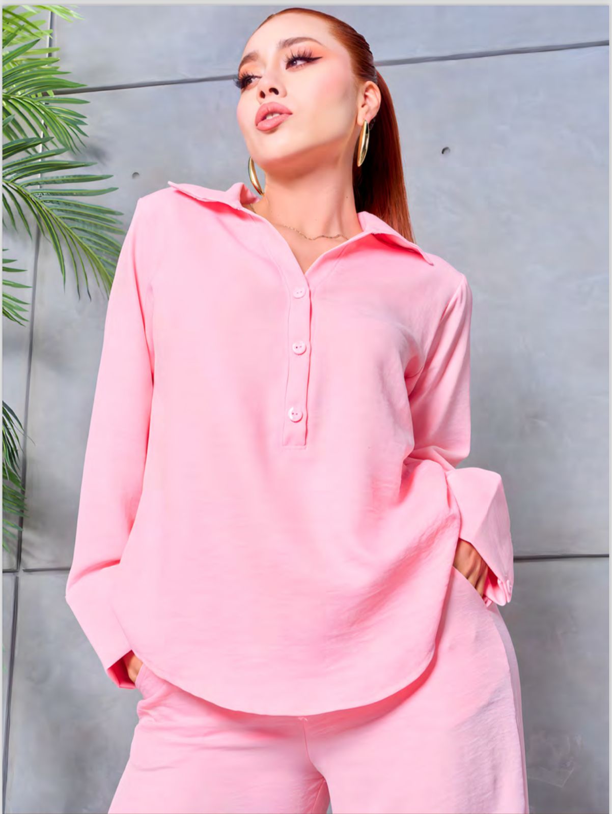 Blusa botones rosa